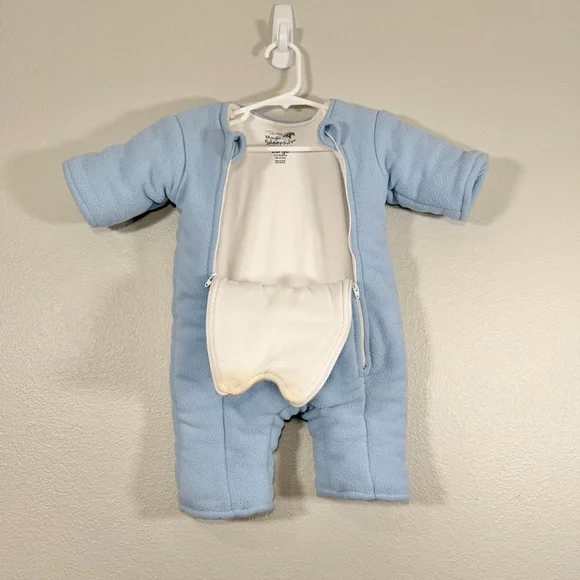 Baby Merlin’s Magic Sleepsuit Baby Blue Footie Weighted Suit Baby 6-9 Month - Picture 4 of 5